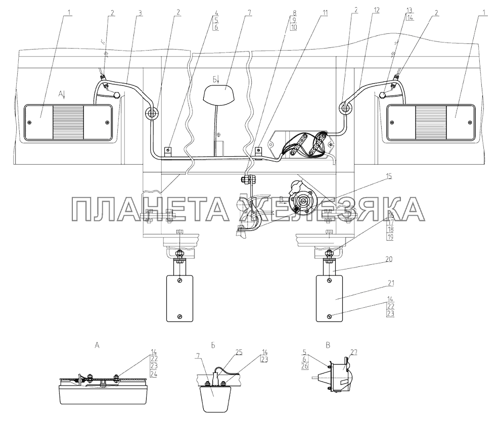 Установка фонарей задних Беларус-1025.5