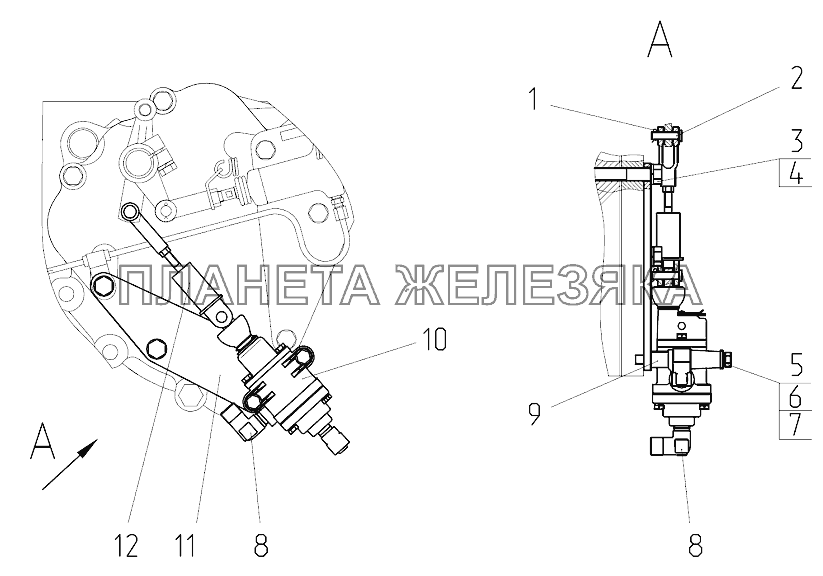 Кран тормозной 2422.6-3514505 Беларус-2122.3/2122.4