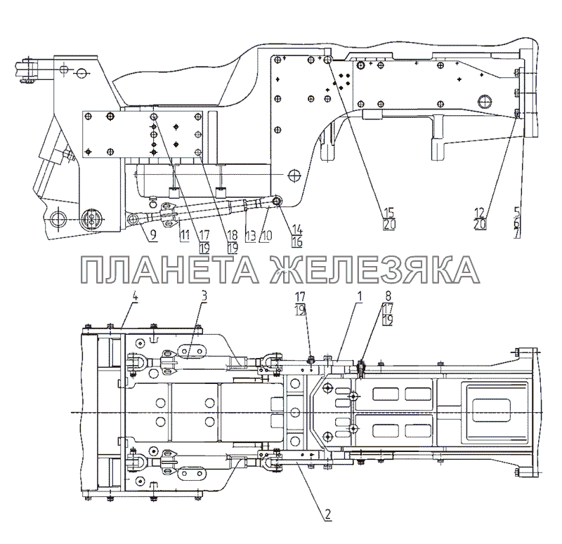 Установка навески МТЗ-2522