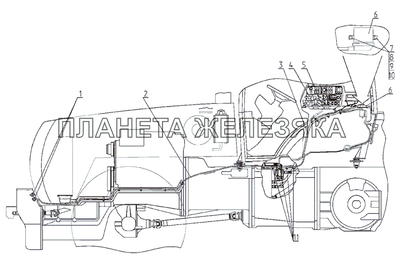 Управление передним навесным устройством (2522.1/3022.1/2822.1) МТЗ-2522