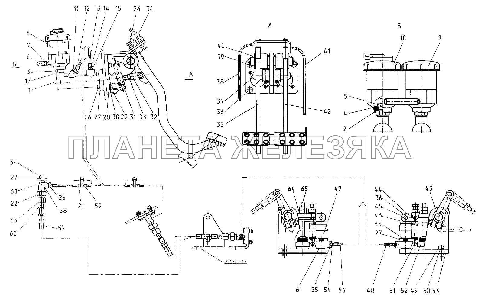 Управление тормозами Беларус-3022ДЦ.1