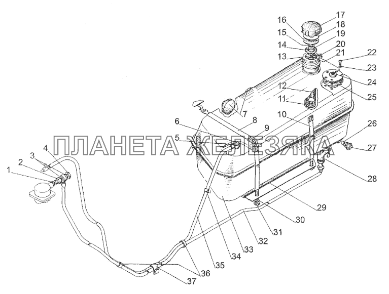 Бак топливный (Для тракторов «БЕЛАРУС-310.3/320/320.3/320.4») МТЗ-310, 320, 321