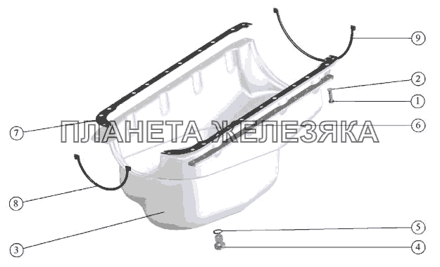 Установка масляного картера МТЗ-570