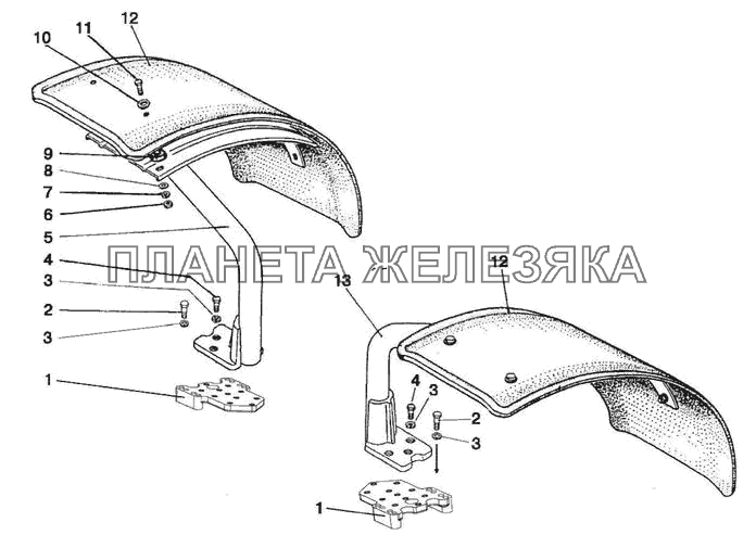 Крылья передние (для ПВМ 822-2300020-02 с удлиненными рукавами) МТЗ-570