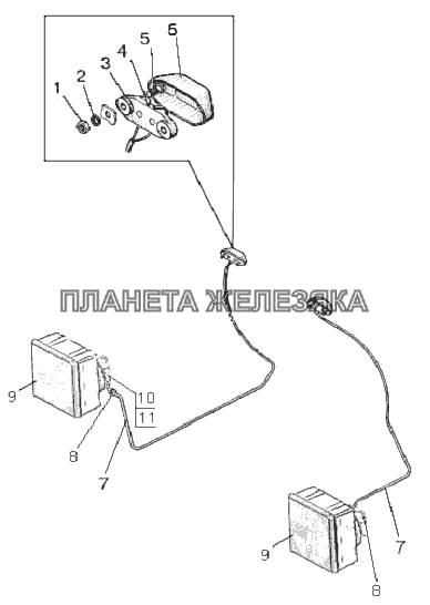 Установка фар дорожных (950-3700020) МТЗ-80.1