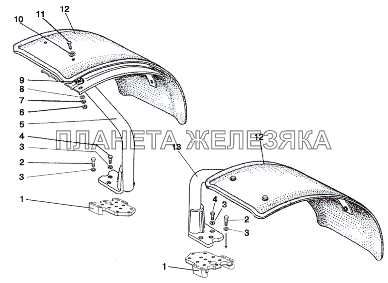Крылья передние (для ПВМ 822-2300020-02 с удлиненными рукавами) МТЗ-826