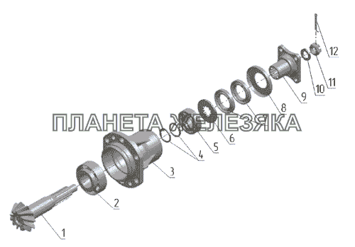 Главная передача переднего ведущего моста МТЗ-900/920/950/952