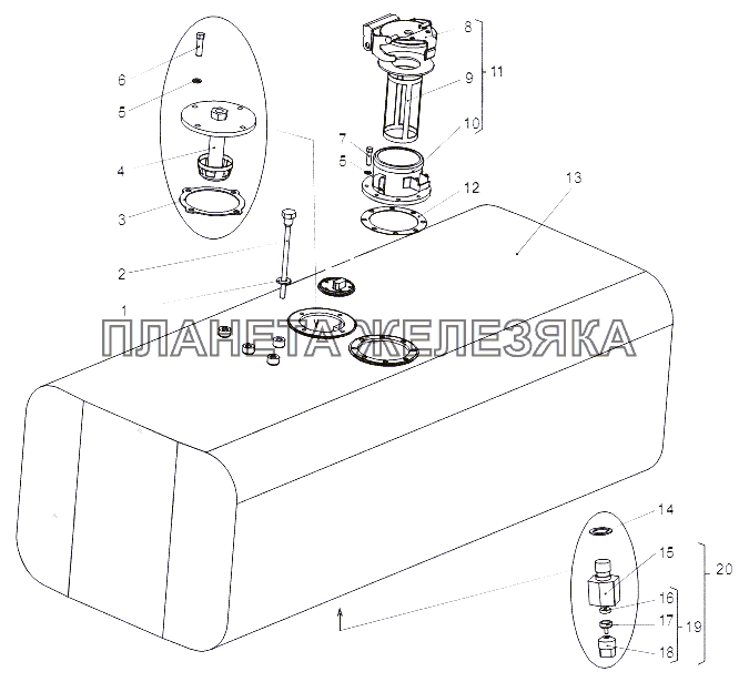 Бак топливный 6525-1101010 МЗКТ-65151 