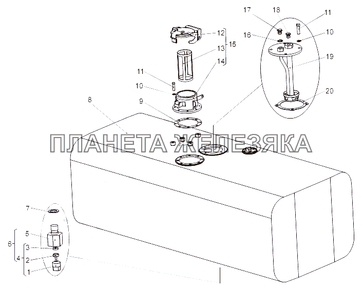 Бак топливный 65151-1101010-10 МЗКТ-65151 