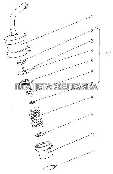 Клапан редукционный 7929-1304010 МЗКТ-65151 