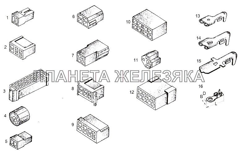 Колодки, контакты МЗКТ-65151 