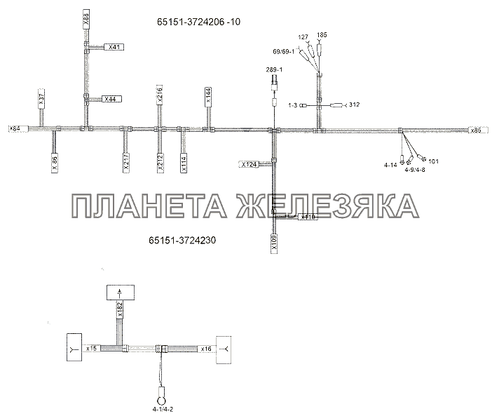 Жгут проводов в кабине МЗКТ-65151 