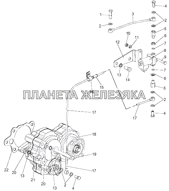 Установка коробки отбора мощности МЗКТ-65151 