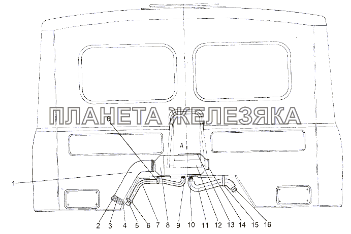 Установка отопителя независимого действия МЗКТ-65151 