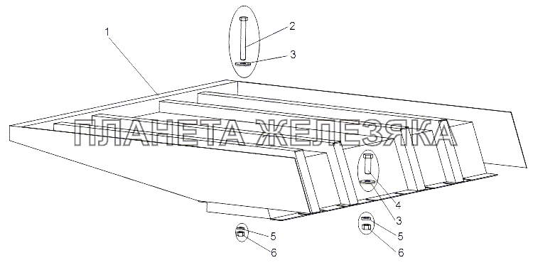 Установка козырька МЗКТ-65151 