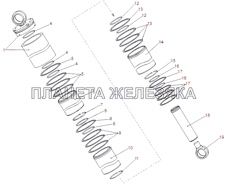 Гидроцилиндр 6515-8603010-09 МЗКТ-65151 