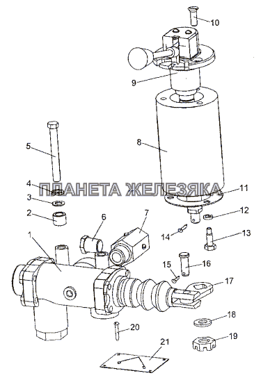 Установка крана накачки шин МЗКТ-652511