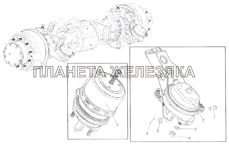 Установка тормозной камеры МЗКТ-7402