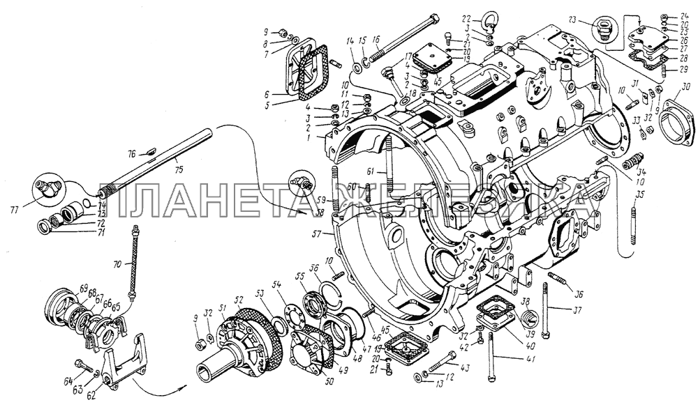 Детали коробки передач МЗКТ-79092