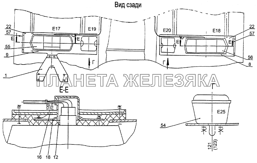 Установка задних фонарей МЗКТ-79092