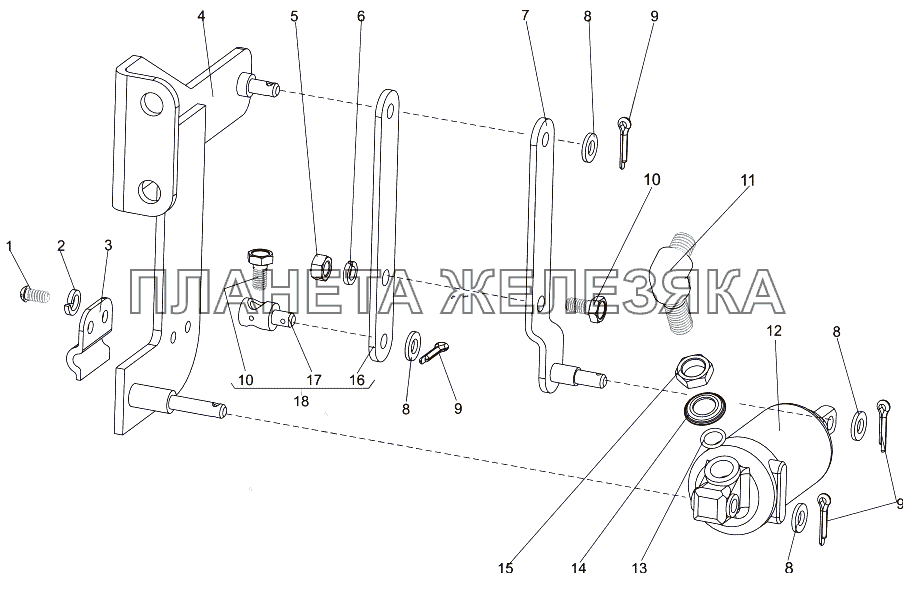 Цилиндр с кронштейном МЗКТ-7930-200