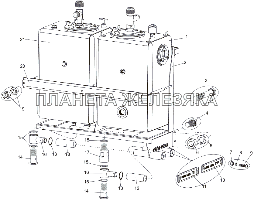 Установка баков МЗКТ-7930-200