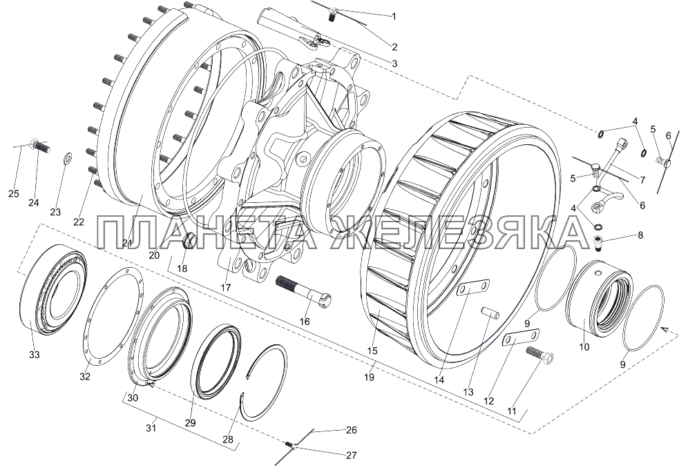Ступица с горловиной 7908-3103008 МЗКТ-7930-200