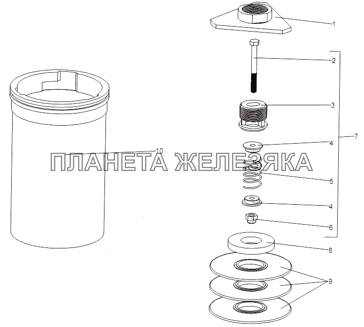 Фильтр с клапаном 7930-1910024-01 МЗКТ-7930-200