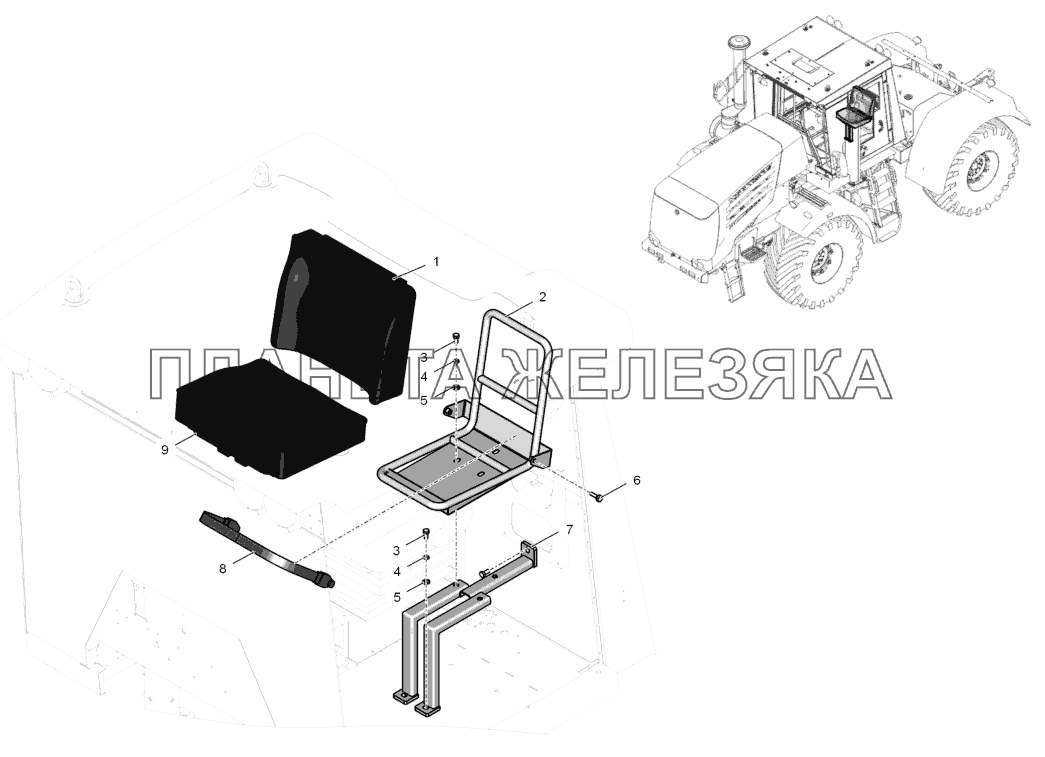 744Р-6810000 Сиденье дополнительное К-744Р1 
