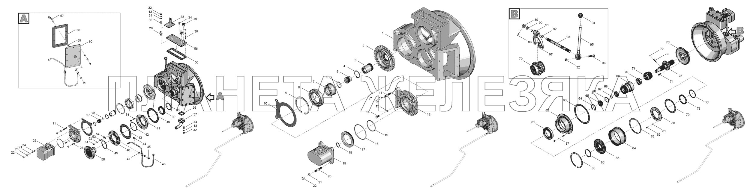 744Р3-1602000 Редуктор привода насосов К-744Р1 