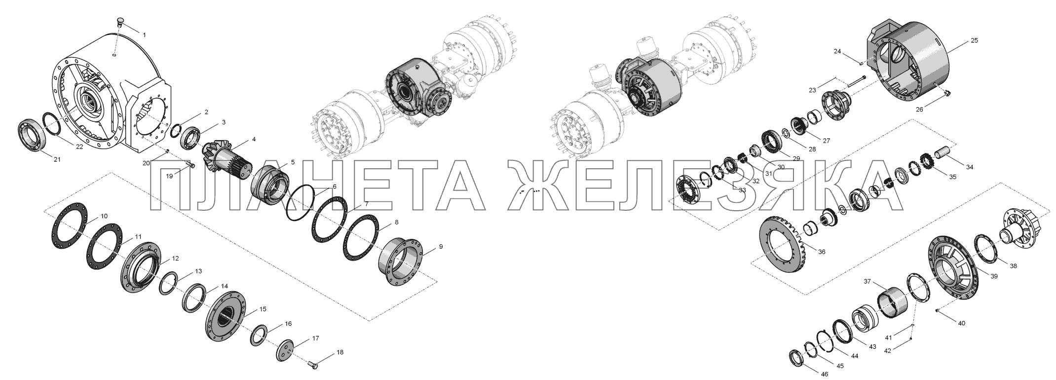 2765020-2302000 Передача главная с дифференциалом К-744Р1 