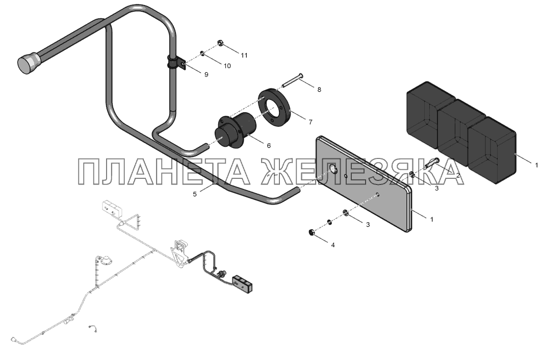 744Р1-3761130 Электрооборудование левого крыла К-744Р1 