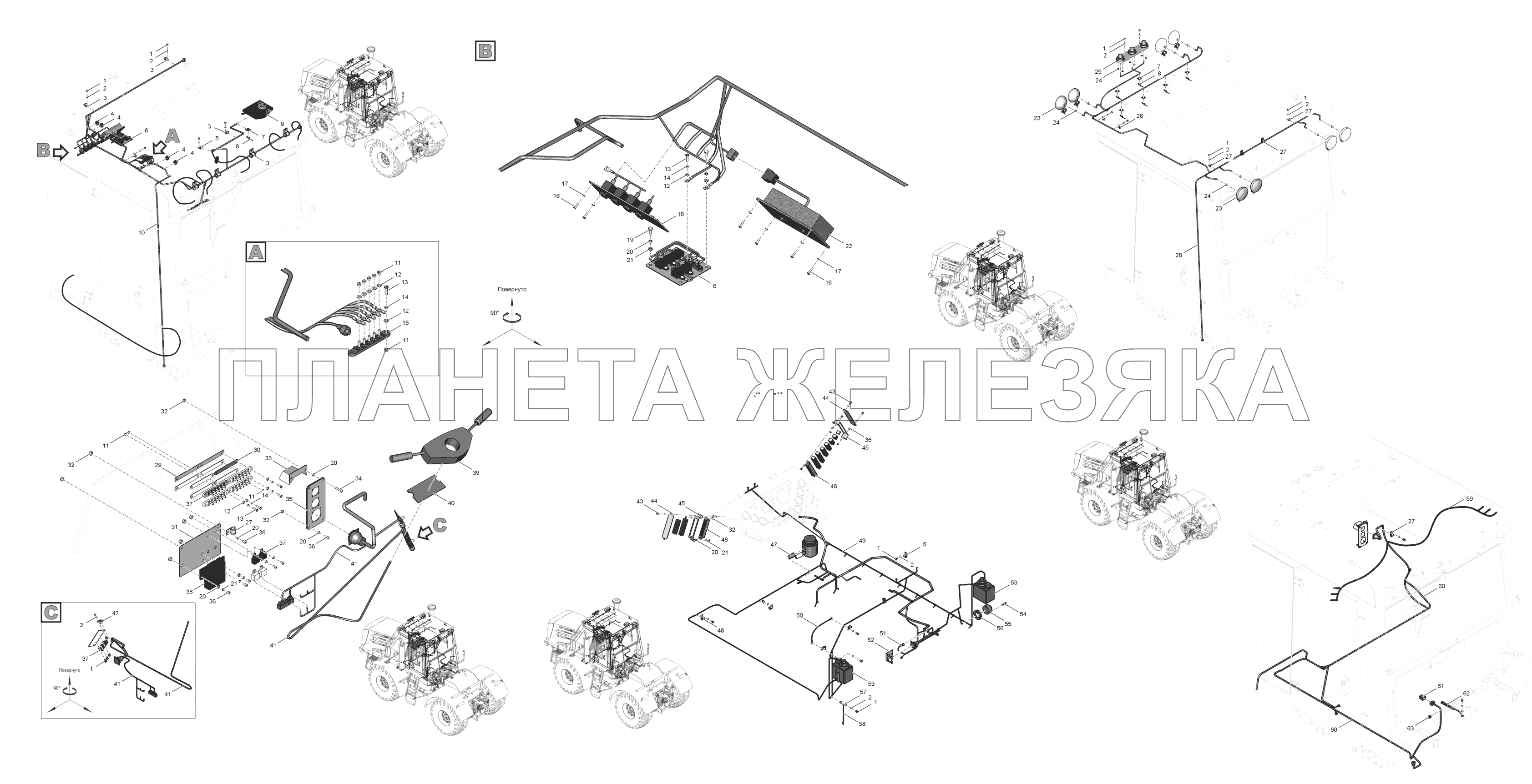 744Р1-3799000 Электрооборудование кабины К-744Р1 