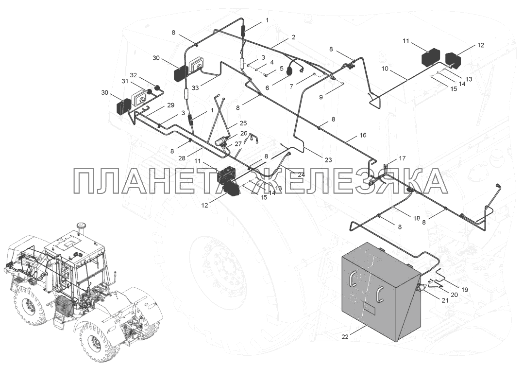 744Р1-3798000 Электрооборудование передней полурамы К-744Р1 