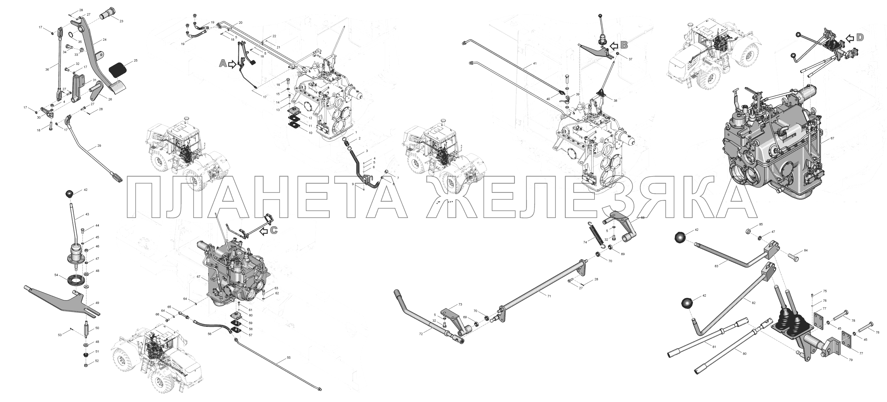 744Р2-0017000-1 Установка коробки передач К-744Р2 