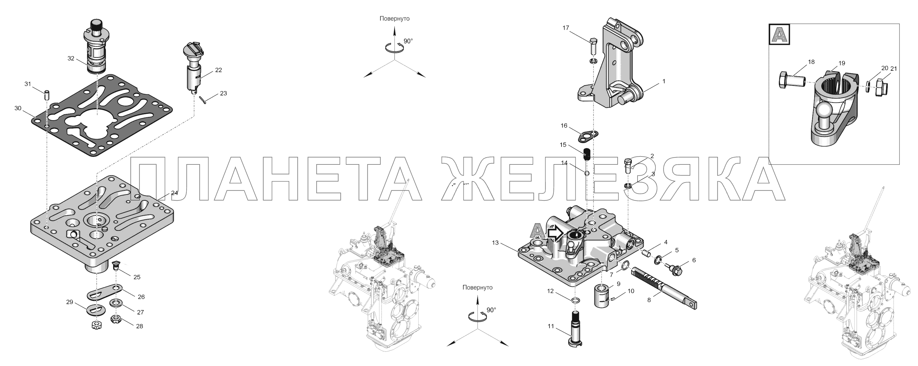 744Р-1702000-1 Механизм переключения передач К-744Р3 