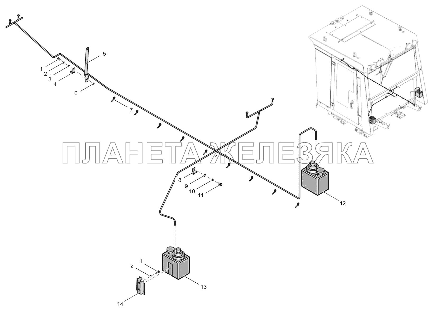 744Р1-5208000-2 Установка омывателей стекол кабины до 01.01.2016 К-744Р3 