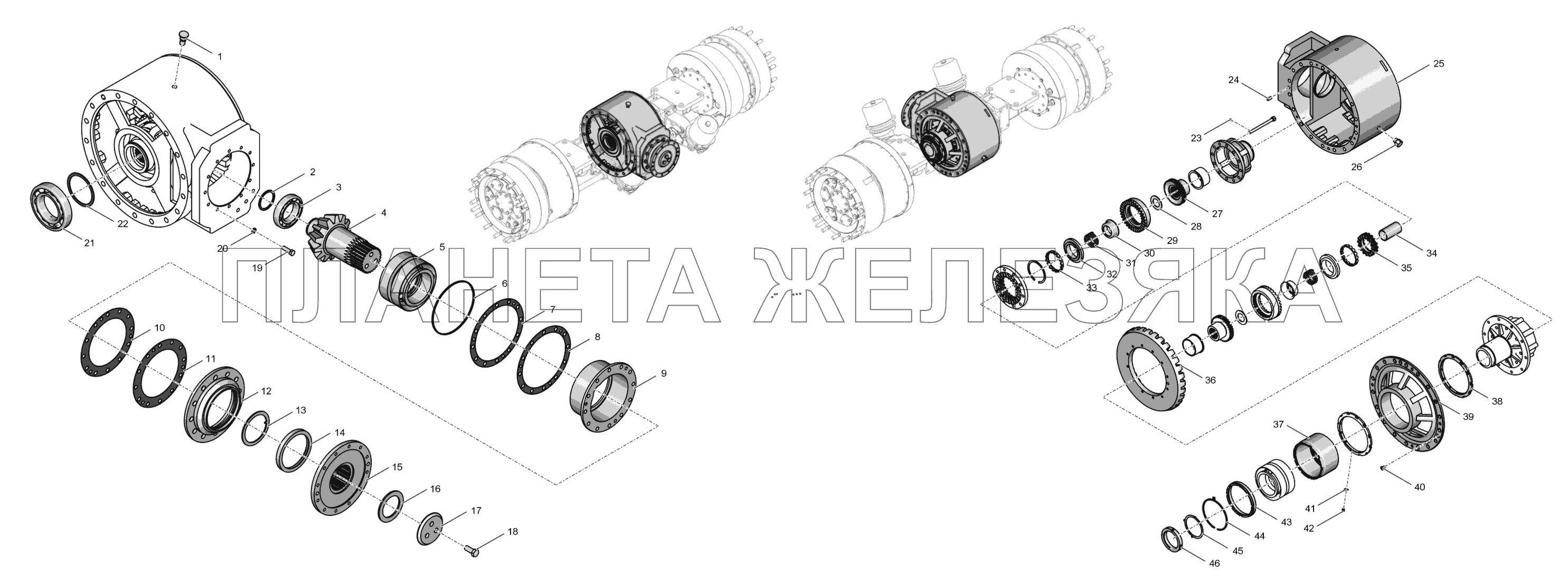 2765020-2302000 Передача главная с дифференциалом К-744Р4 