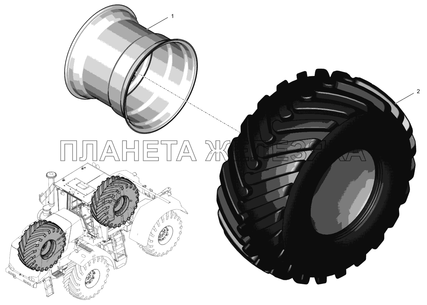 744Р2-3100010 Колесо правое К-744Р4 