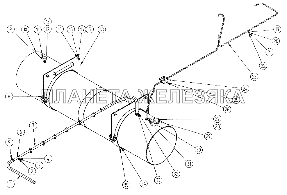 Бак топливный полуприцепов 93272, 93272-01 СЗАП-93271 (2005)