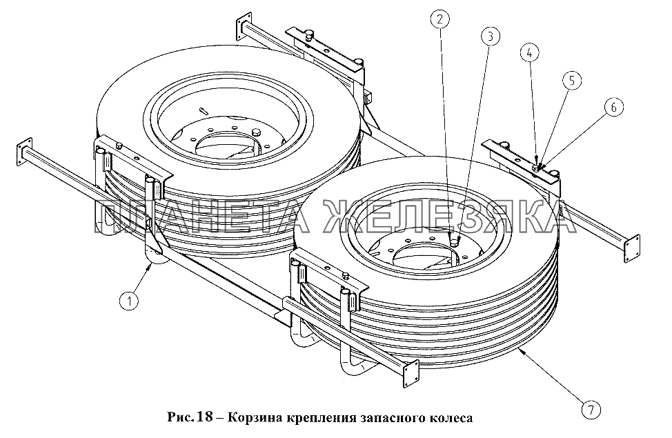 Корзина крепления запасного колеса СЗАП-9328 (2005)