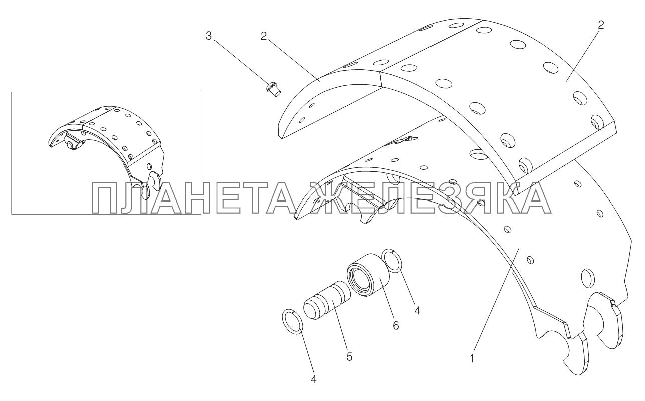 Колодка с накладками 2200080061 Тонар-9523 (вариант)