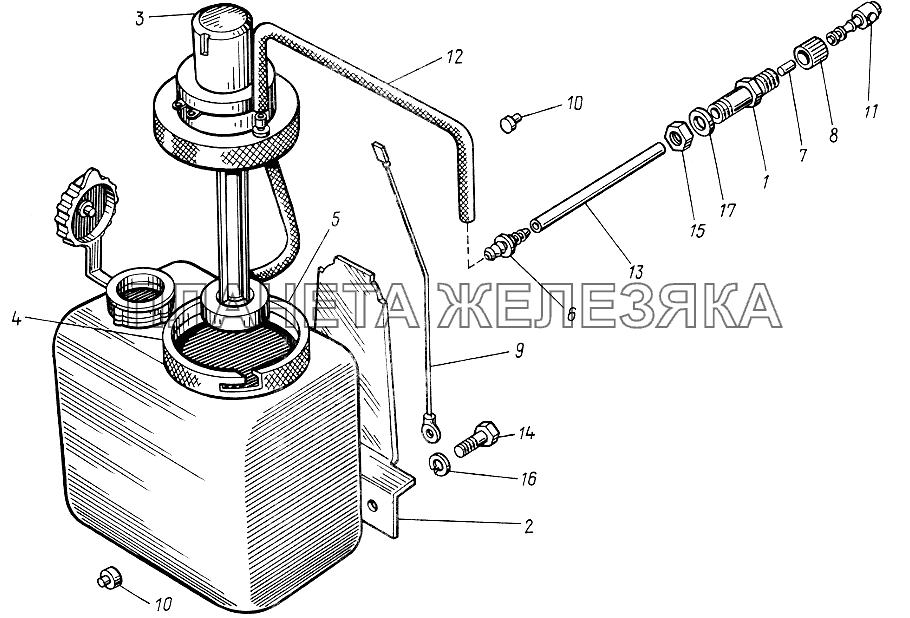 Омыватель лобового стекла ЮМЗ-6КЛ, (6КМ)