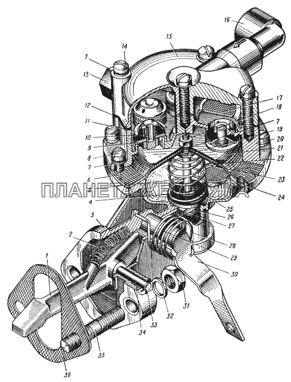 Топливный насос Б10 (Рис. 24) УРАЛ-375