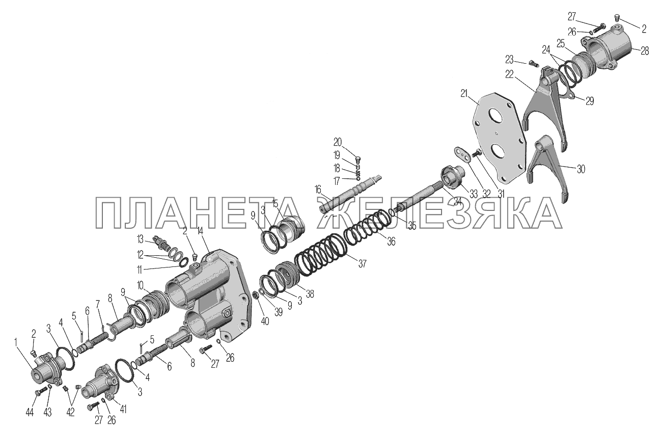 Управление и механизм переключения раздаточной коробки УРАЛ-4320-60