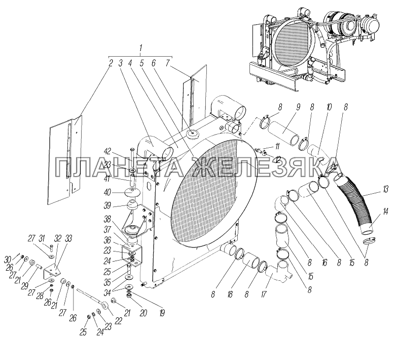 Система охлаждения УРАЛ-4320-6951-74