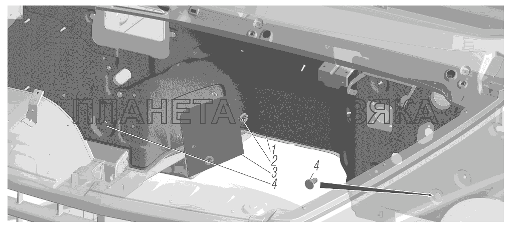 Установка термошумоизоляции щитка передка УРАЛ-4320-6951-74