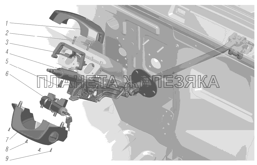 Установка колонки рулевого управления УРАЛ-4320-6951-74