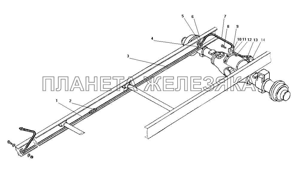 Привод блокировки межколесных дифференциалов УРАЛ-43206-41
