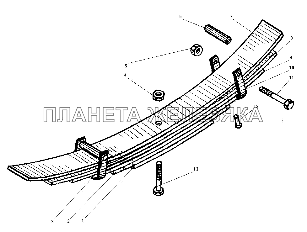 Дополнительная рессора УРАЛ-43206-41